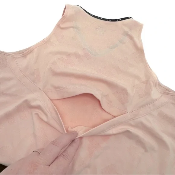 Nike Air Dri Fit Tank All Over Logo Running Top Coral Size Large - Picture 4 of 8